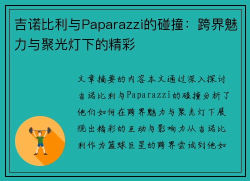 吉诺比利与Paparazzi的碰撞：跨界魅力与聚光灯下的精彩